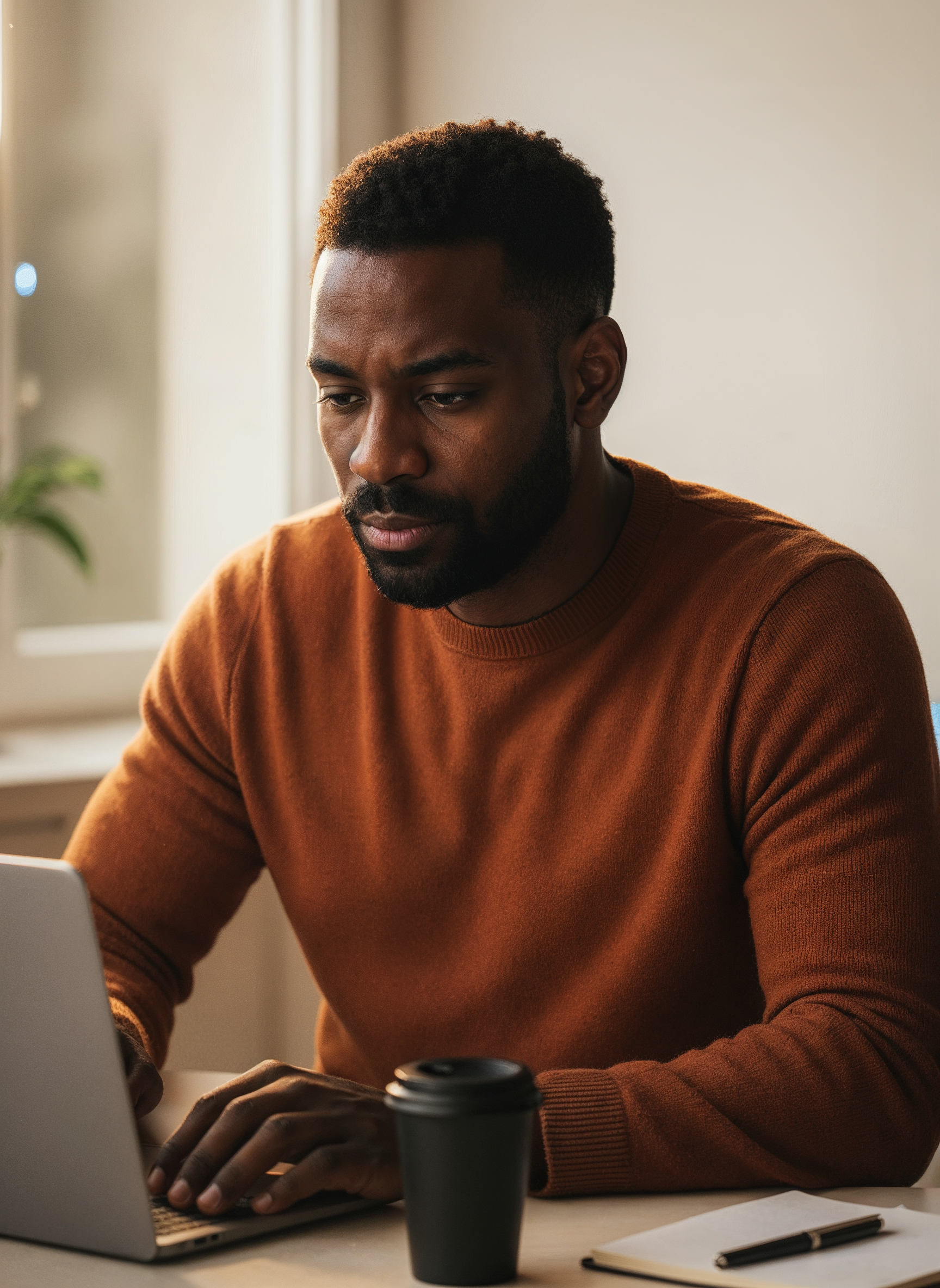 Professional entrepreneur working on laptop